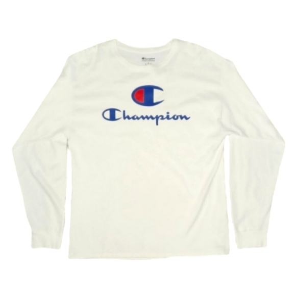 Champion White Men's Long Sleeved T-shirt - Picture 3 of 5
